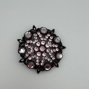 Elegant Black and Pink Brooch